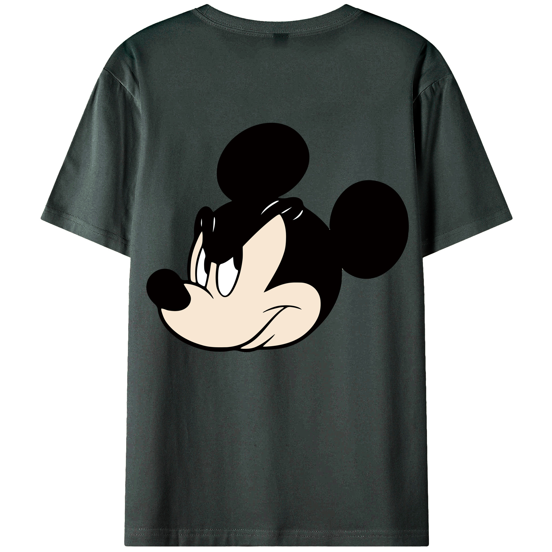 ミッキーマウス Mickey Mouse 綿100％ メンズ半袖Tシャツ（バックプリント） 通気性